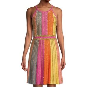 Allison New York Multicolor Metallic Knit Dress NWT